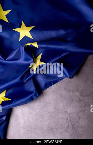 Flagge Der Europäischen Union. Gewebe der Flagge der Europäischen Union. Stockfoto