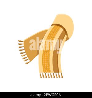 Gelber Schal aus Wollvektordarstellung Stock Vektor