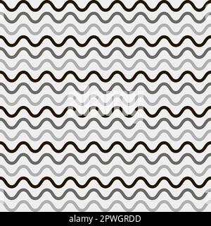 Vektormuster mit Linien und Wellen Stock Vektor