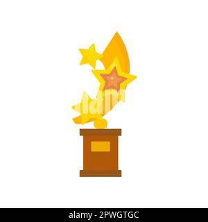 Goldene Trophäe mit Sternen für Gewinner Vektorgrafik Stock Vektor