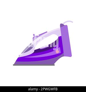 Kleine Abbildung eines Dampfbügeleisens mit Cartoon Stock Vektor