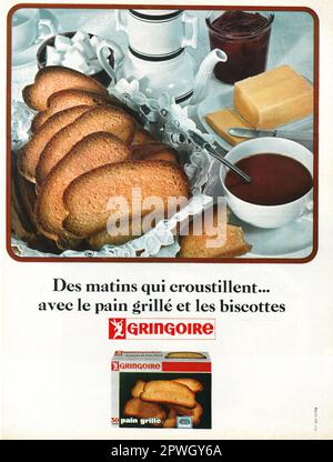 Gringoire Pain Grillé Biscottes, französische Printwerbung, 1965 Stockfoto