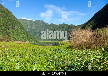 Der große Teich ist der größte See auf der Insel Réunion, einem französischen Gebiet im westlichen Indischen Ozean. Es liegt in der Kommune Stockfoto