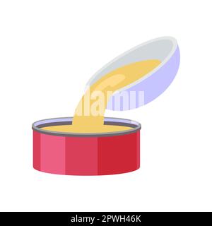 Kuchenzubereitung, Zeichentrickfilm im fünften Schritt Stock Vektor