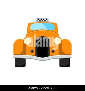 Vorderansicht eines Taxi-Oldtimer-Vektors Stock Vektor