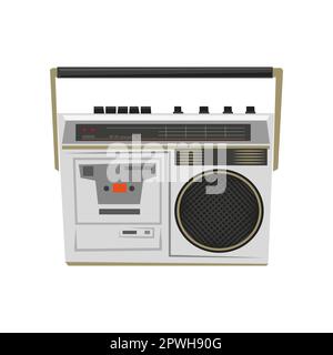 Cartoon-Illustration eines klassischen Audio-Magnetrekorders Stock Vektor