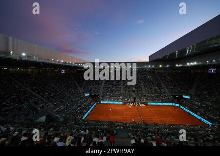 Madrid, Espagne. 30. April 2023. Allgemeiner Blick auf die Caja Magica während der Mutua Madrid Open 2023, Masters 1000 Tennis Turnier am 30. April 2023 in der Caja Magica in Madrid, Spanien - Photo Antoine Couvercelle/DPPI Credit: DPPI Media/Alamy Live News Stockfoto