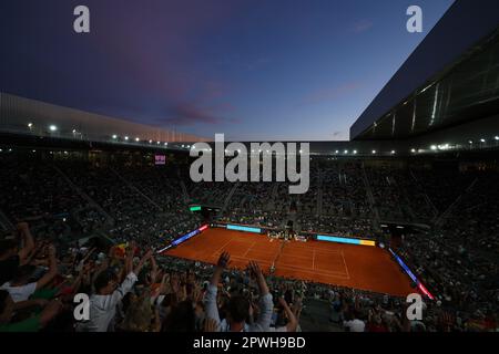 Madrid, Espagne. 30. April 2023. Allgemeiner Blick auf die Caja Magica während der Mutua Madrid Open 2023, Masters 1000 Tennis Turnier am 30. April 2023 in der Caja Magica in Madrid, Spanien - Photo Antoine Couvercelle/DPPI Credit: DPPI Media/Alamy Live News Stockfoto