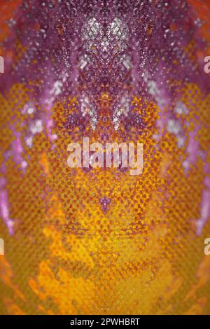 Farbenfrohe Acrylfarbe abstrahiert psychedelische Kreation auf Leinwand Art Angriff moderne, hochwertige, große Sofortbildfotografie Künstler pri Stockfoto