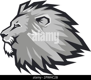 Lion Head-Vektor-Illustration. Farbe und Schwarzweiß Stock Vektor