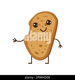 Süße Brotscheiben-Zeichentrickfigur-Vektordarstellung Stock Vektor