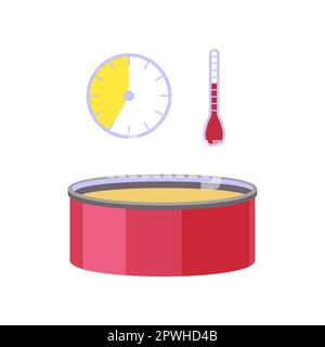 Kuchenzubereitung, Zeichentrickfilm in sechstem Schritt Stock Vektor