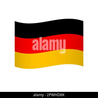 Deutsche Flagge - einfaches wellenförmiges Vektorsymbol mit Schattierung. Stock Vektor