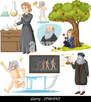 Illustration der berühmten Person in der Wissenschaft Stock Vektor