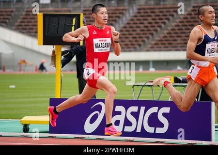 Kobe Japan. 29. April 2023. Daisuke Nakagawa (JPN), 29. APRIL 2023 - Athletics : 1500m T20. Finale für Männer im Kobe Universiade Memorial Stadium während der Japan para Athletics Championships 34. in Kobe Japan. Kredit: SportsPressJP/AFLO/Alamy Live News Stockfoto