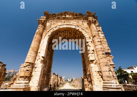 Römischer Triumphbogen, Nekropole im Tyre-Hauptland, Tyre(Sour,Sur), Libanon, naher Osten, Asien Stockfoto