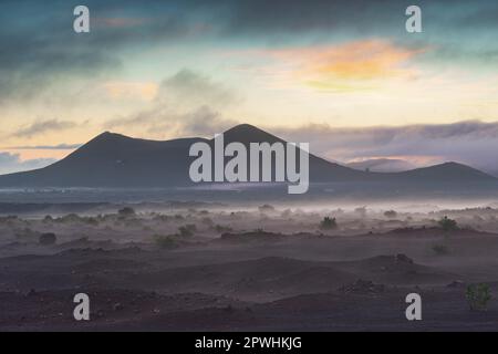 Parque Natural de Los Volcanes, in der Nähe von Masdache, Lanzarote, Kanarische Inseln, Spanien Stockfoto