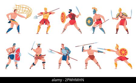 Alte römische Soldaten sind aufgestellt Stock Vektor