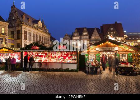 Weihnachtsmarkt, Marktplatz, Bremen, Deutschland Stockfoto