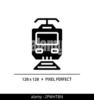 Symbol für die perfekte schwarze Glyphe des elektrischen Zuges Stock Vektor