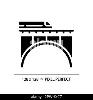 Eisenbahnbrücke – perfektes schwarzes Glyphe-Symbol Stock Vektor