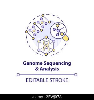 Genomsequenzierung und -Analyse – Konzeptsymbol Stock Vektor