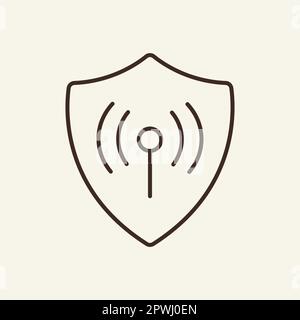 Symbol für Sicherheits-WLAN-Abschirmung Stock Vektor