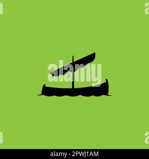 Vektorbild des Segelboots oder Segelschiffs Stock Vektor