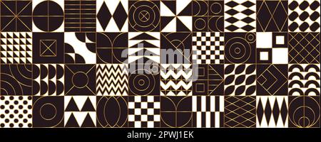 Geometrisches Muster. Moderner abstrakter nahtloser bauhaus-Hintergrund. Stock Vektor