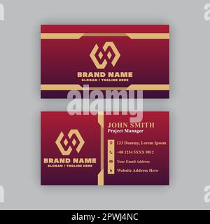 Einfache, moderne und elegante Visitenkarten-Designvorlage. Editierbar, skalierbar, EPS 10, Vektorgrafik. Stock Vektor