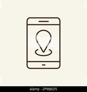 Symbol für mobile Navigationslinie Stock Vektor