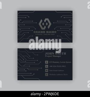 Einfache, moderne und elegante Visitenkarten-Designvorlage. Editierbar, skalierbar, EPS 10, Vektorgrafik. Stock Vektor