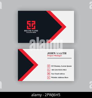 Einfache, moderne und elegante Visitenkarten-Designvorlage. Editierbar, skalierbar, EPS 10, Vektorgrafik. Stock Vektor