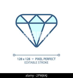 Diamond Pixel Perfect RGB-Farbsymbol Stock Vektor