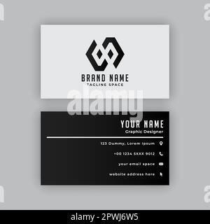 Einfache, moderne und elegante Visitenkarten-Designvorlage. Editierbar, skalierbar, EPS 10, Vektorgrafik. Stock Vektor