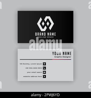 Einfache, moderne und elegante Visitenkarten-Designvorlage. Editierbar, skalierbar, EPS 10, Vektorgrafik. Stock Vektor