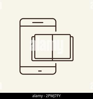 Liniensymbol für mobile Bücher Stock Vektor