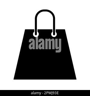 Symbol für leere Einkaufstasche isoliert auf weißem Hintergrund. Symbol für Vektordarstellung. Modell der Verpackungsvorlage anzeigen. Speicherplatz kopieren. Einzelhandel Stock Vektor