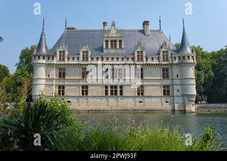 Schloss D'Azay-le-Rideau, Loire-Tal, Frankreich, Burg aus dem Mittelalter, Indre-Loire-Tal, Frankreich. Erbaut im 16. Jahrhundert Stockfoto