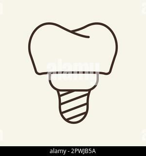 Zahnimplantatliniensymbol Stock Vektor