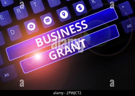 Konzeptionelle Darstellung Business Grant, Internet Concept Arbeitsstrategien erreichen Ziele Stockfoto