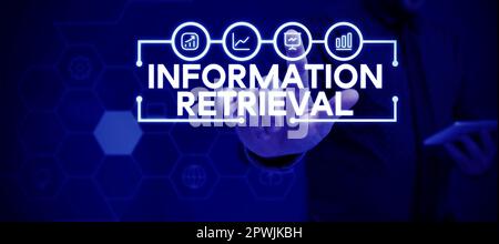 Schreiben Anzeigen Textinformationen abrufen, konzeptionelles Foto Ein Ort, an dem Daten gespeichert werden und gefunden werden können Stockfoto