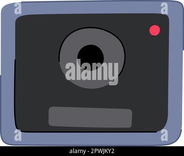 Private Überwachungskamera-Cartoon. videoüberwachung, Sicherheitssystem, Schild mit privater Überwachungskamera. Darstellung isolierter Symbolvektoren Stock Vektor