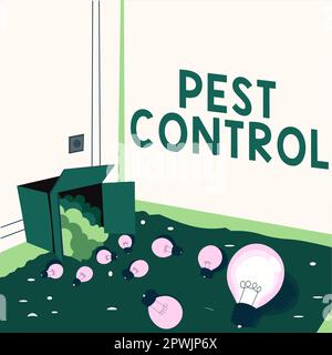 Handgeschriebenes Schild Pest Control, begriffliches Foto tötet zerstörerische Insekten, die Ernte und Vieh angreifen Stockfoto