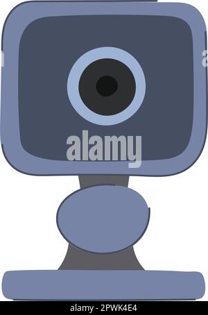 Überwachungskamera-Cartoon kontrollieren. Technologiehaus, Überwachungskamera-Schild. Darstellung isolierter Symbolvektoren Stock Vektor