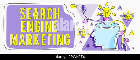 Handschrift Text Search Engine Marketing, Conceptual Photo Digital Optimization und Ranking von Websites Stockfoto