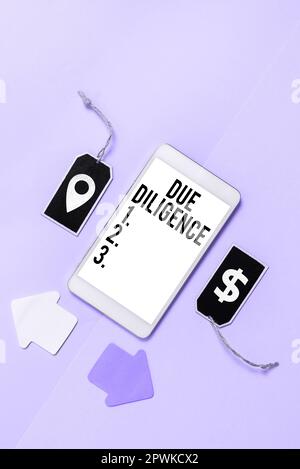 Handschriftliche Unterschrift Due Diligence, Internetkonzept Vermeiden Sie, dass andere Geschäftsinhaber für eine Vereinbarung geschädigt werden Stockfoto