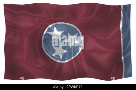 Die Flagge des US-Staates od Tennessee flattern im Wind Stockfoto