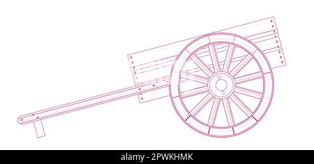 Eine typische Mormonen aus Holz leer-Handwagen Stockfoto