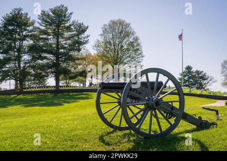 Weaponery auf dem Schlachtfeld von Mill Springs Stockfoto